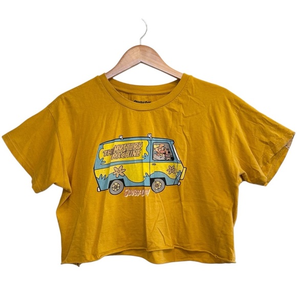 Scooby Doo T-shirt, Size Large, Yellow, The Mystery Machine, Crop Top, Oversized - Picture 1 of 4